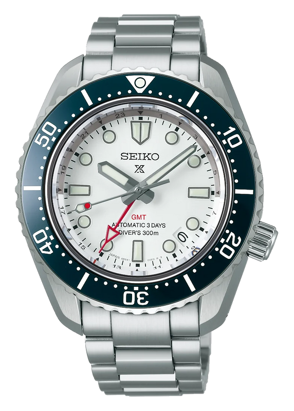 Seiko Prospex 1968 Heritage Diver's GMT 60th Anniversary White Dial Silver Steel Strap Watch for Men - SPB519J1 Authentic Buy Shop Now