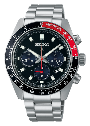 Seiko Prospex Speedtimer Solar Chronograph Black Dial Silver Steel Strap Watch for Men - SSC915 Authentic Buy Shop Now