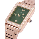 Emporio Armani Genni Green Dial Rose Gold Steel Strap Watch for Women - AR11641 Authentic Buy Shop Now