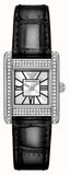 Emporio Armani Classic Crystals Silver Dial Black Leather Strap Watch for Women - AR11660 Authentic Buy Shop Now