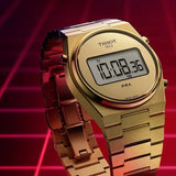 Tissot PRX Digital Quartz Gold Dial Gold Steel Strap Watch for Men - T137.463.33.020.00 Authentic Buy Shop Now