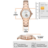 Emporio Armani Mia Meccanico Mother of Pearl Dial Rose Gold Steel Strap Watch for Women - AR60072 Authentic Buy Shop Now