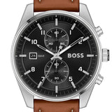Hugo Boss Skytraveller Chronograph Black Dial Blue Leather Strap Watch for Men - 1514161 Authentic Buy Shop Now