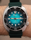 Seiko US Special Edition Automatic Green Dial Silver Steel Strap Watch for Men - SRPH57
