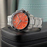 Hugo Boss Runner 3H Orange Dial Silver Steel Strap Watch for Men - 1514206 Authentic Buy Shop Now