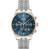 Hugo Boss Avery Chronograph Blue Dial Silver Steel Strap Watch for Men - 1514158 Authentic Buy Shop Now