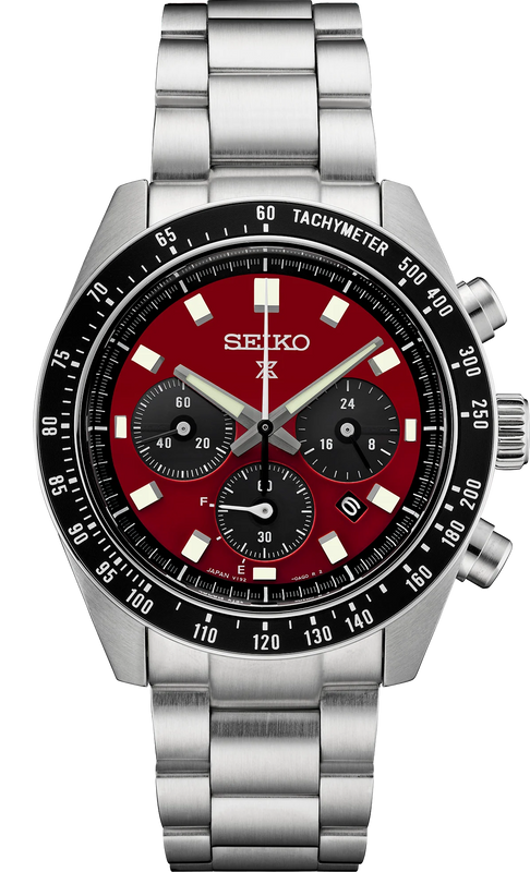Seiko Prospex US Special Edition Speedtimer Solar Chronograph Red Dial Silver Steel Strap Watch for Men - SSC927 Authentic Buy Shop Now