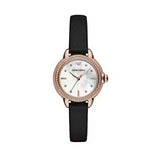 Emporio Armani Mia Mother of Pearl Dial Black Leather Strap Watch for Women - AR11598 Authentic Buy Shop Now