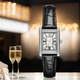 Emporio Armani Two Hand Crystals Silver Dial Black Leather Strap Watch for Women - AR11623 Authentic Buy Shop Now