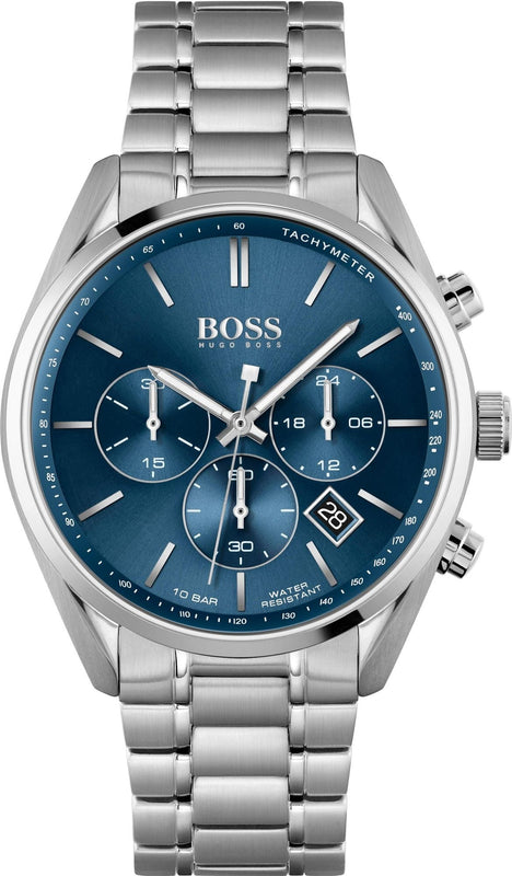 Hugo Boss Grand Prix Chronograph Blue Dial Silver Steel Strap Watch for Men - 1514226 Authentic Buy Shop Now