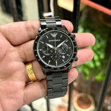 Emporio Armani World Explorer Black Dial Black Steel Strap Watch for Men - AR11398 Authentic Buy Shop Now