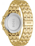 Hugo Boss Skytraveller Chronograph Black Dial Gold Steel Strap Watch for Men - 1514152 Authentic Buy Shop Now