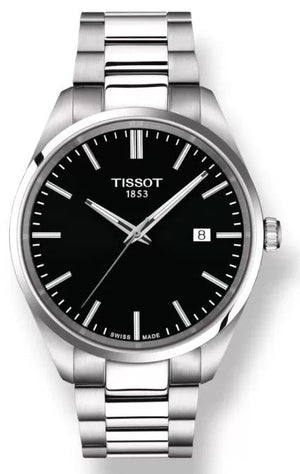 Tissot PR 100 Black Dial Silver Steel Strap Watch for Men - T150.410.11.051.00 Authentic Buy Shop Now