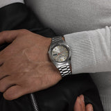 Seiko 5 Sports SNXS Series Automatic Beige Dial Silver Steel Strap Watch for Men - SRPK91K1 Authentic Buy Shop Now