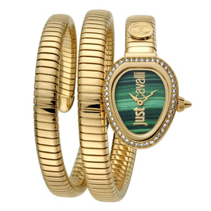 Just Cavalli Solo Green Dial Gold Steel Strap Watch for Women - JC1L167M0025 Authentic Buy Shop Now