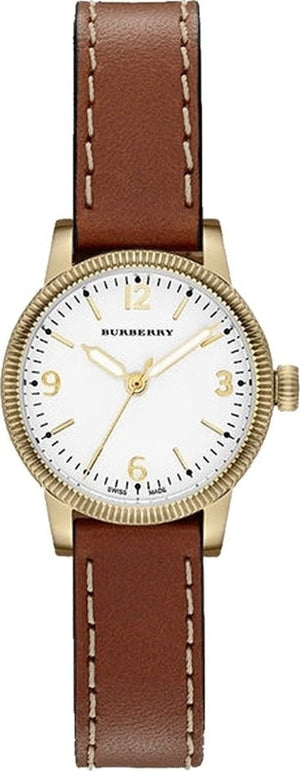 Burberry The Utilitarian White Dial Brown Leather Strap Watch for Women - BU7865 Authentic Buy Shop Now