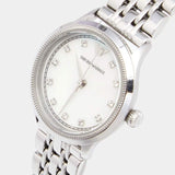 Emporio Armani Alpha Mother of Pearl Dial Silver Steel Strap Watch for Women - AR1803 Authentic Buy Shop Now