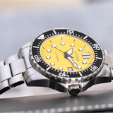 Citizen Mechanical Automatic Yellow Dial Silver Steel Strap Watch for Men - NJ0170-83Z Authentic Buy Shop Now