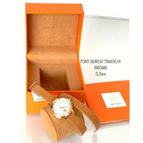 Tory Burch Collins Quartz White Dial Brown Leather Strap Watch for Women - TBW1304 Authentic Buy Shop Now