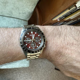 Seiko Prospex US Special Edition Speedtimer Solar Chronograph Red Dial Silver Steel Strap Watch for Men - SSC927 Authentic Buy Shop Now