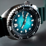 Seiko US Special Edition Automatic Green Dial Silver Steel Strap Watch for Men - SRPH57