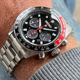Seiko Prospex Speedtimer Solar Chronograph Black Dial Silver Steel Strap Watch for Men - SSC915 Authentic Buy Shop Now