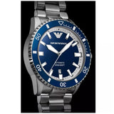 Emporio Armani cBlue Dial Silver Steel Strap Watch for Men - AR60079 Authentic Buy Shop Now