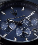 Maserati Attrazione Chronograph Blue Dial Grey Steel Strap Watch for Men - R8853151012 Authentic Buy Shop Now
