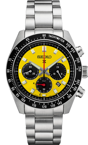 Seiko Prospex Speedtimer Solar Chronograph Yellow Dial Silver Steel Strap Watch for Men - SSC929 Authentic Buy Shop Now