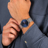 Lacoste Moon Multifunction Blue Dial Silver Mesh Strap Watch for Men - 2011024 Authentic Buy Shop Now