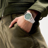 D1 Milano Ultra Thin Moss Green Dial Silver Steel Strap Watch for Men - D1-UTBJ06 Authentic Buy Shop Now