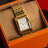 Tory Burch Eleanor White Dial Gold Steel Strap Watch for Women - TBW1060 Authentic Buy Shop Now