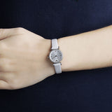 Emporio Armani Gianni T-Bar Silver Dial White Leather Strap Watch for Women - AR1680 Authentic Buy Shop Now