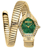 Just Cavalli Ornato Green Dial Gold Steel Strap Watch for Women - JC1L303M0035 Authentic Buy Shop Now