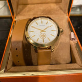 Tory Burch Collins Quartz White Dial Brown Leather Strap Watch for Women - TBW1304 Authentic Buy Shop Now