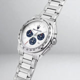 Maserati Velocità Chronograph White Dial Silver Steel Strap Watch for Men - R8873652007 Authentic Buy Shop Now