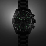 Seiko Prospex Speedtimer The Black Series Limited Edition Black Dial Black Steel Strap Watch for Men - SSC917 Authentic Buy Shop Now