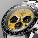 Seiko Prospex Speedtimer Solar Chronograph Yellow Dial Silver Steel Strap Watch for Men - SSC929 Authentic Buy Shop Now
