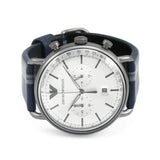 Emporio Armani Aviator Silver Dial Two Tone Leather Strap Watch for Men - AR11202 Authentic Buy Shop Now