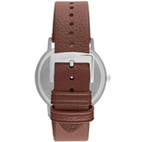 Emporio Armani Kappa Silver Dial Brown Leather Strap Watch for Men - AR11173 Authentic Buy Shop Now