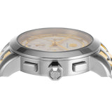 Tory Burch The Tory Chronograph White Dial Two Tone Steel Strap Watch for Women - TBW1052 Authentic Buy Shop Now