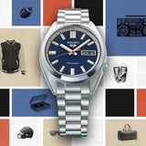 Seiko 5 Sports SNXS Automatic Blue Dial Silver Steel Strap Watch for Men - SRPK87K1 Authentic Buy Shop Now