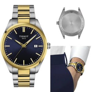 Tissot PR 100 Blue Dial Two Tone Steel Strap Watch for Men - T150.410.22.041.00 Authentic Buy Shop Now