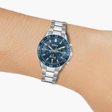 Hugo Boss Runner Chronograph Blue Dial Silver Steel Strap Watch for Men - 1514143 Authentic Buy Shop Now