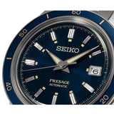 Seiko Presage Style60's Automatic Blue Dial Silver Steel Strap Watch for Men - SRPG05J1