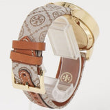 Tory Burch The Tory Chronograph White Dial Maroon Jacquard Strap Watch for Women - TBW1050 Authentic Buy Shop Now