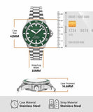 Emporio Armani Sea Explorer Green Dial Silver Steel Strap Watch for Men - AR60088 Authentic Buy Shop Now