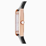 Emporio Armani Genni Silver Dial Black Leather Strap Watch for Women - AR11624 Authentic Buy Shop Now