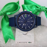 Lacoste 12.12 Chronograph Blue Dial Blue Silicon Strap Watch for Men - 2010970 Authentic Buy Shop Now
