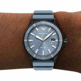 Emporio Armani Sea Explorer Divers Blue Dial Blue Silicone Strap Watch for Men - AR11685 Authentic Buy Shop Now
